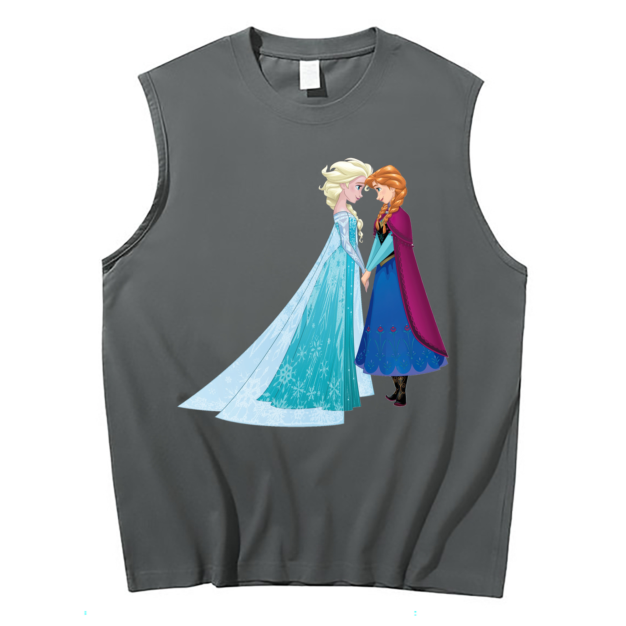 （画像用） アナと雪の女王 アンナ エルサ Frozen Anna Elsa コットン100％タンクトップ（フロントプリント）